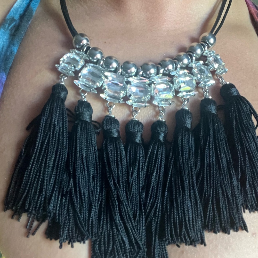 Chico's Black and Silver Statement Necklace